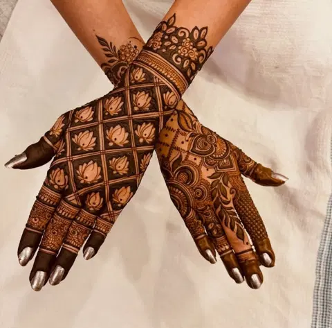 bridal back hand mehndi design