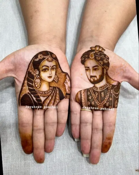 bridal simple figure full hand mehndi design