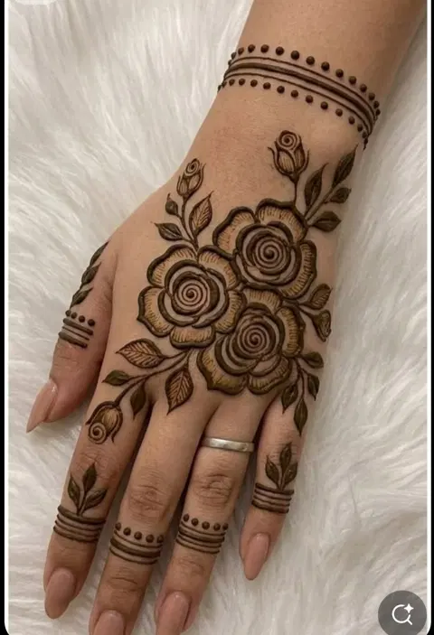 arabic simple flower full hand mehndi design