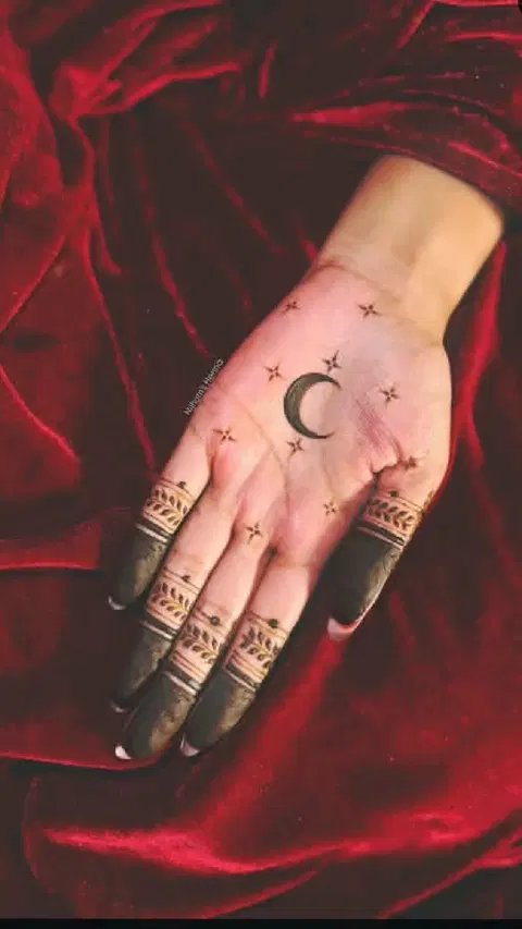 aesthetic simple jaal finger mehndi design