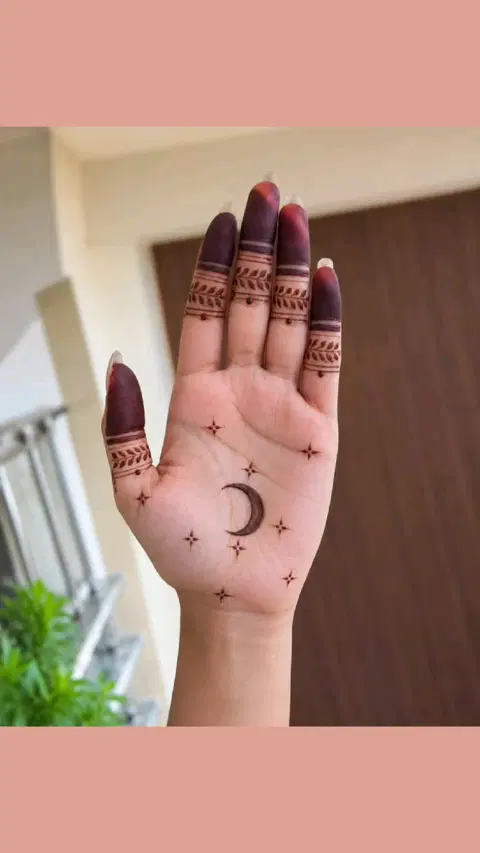 aesthetic simple jaal finger mehndi design