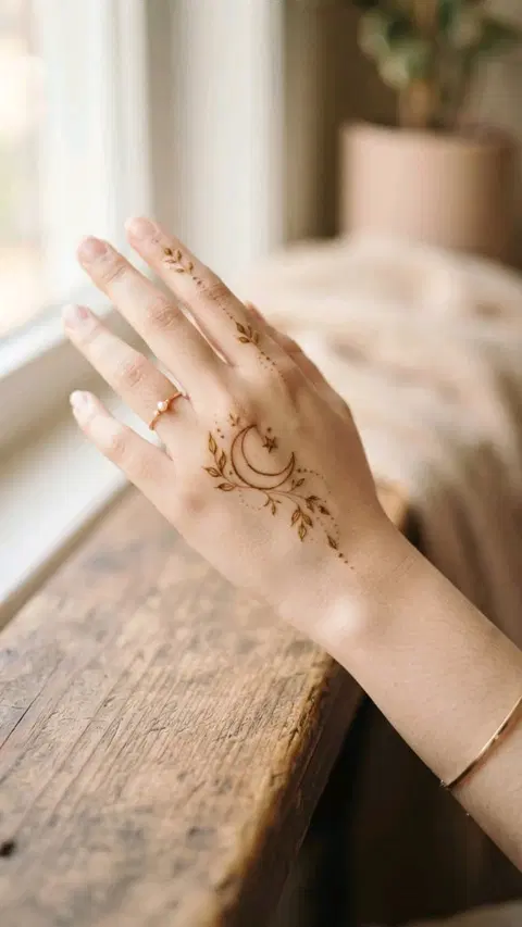 aesthetic simple jaal finger mehndi design