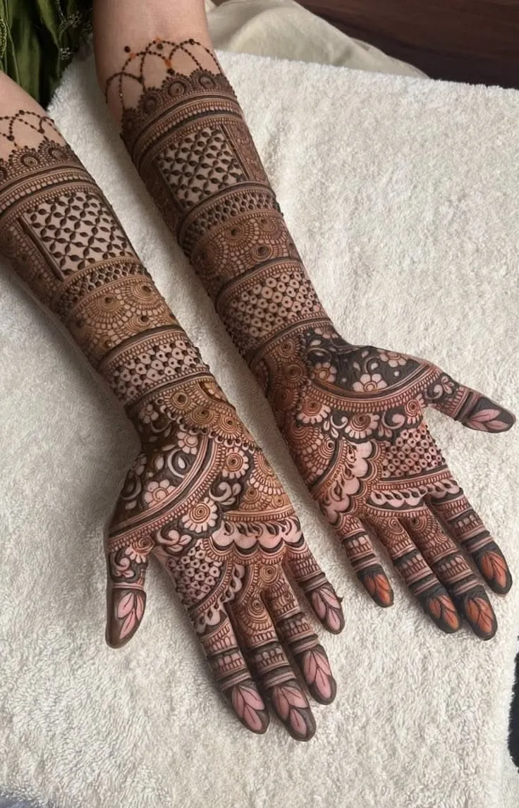 Bridal Indian Arm Mehndi Design with Figures (3)