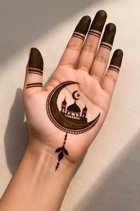 simple stylish jaal back hand mehndi design