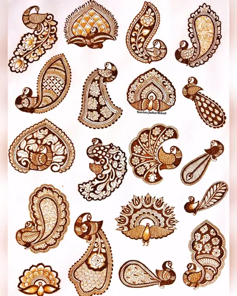 royal moon back hand mehndi design