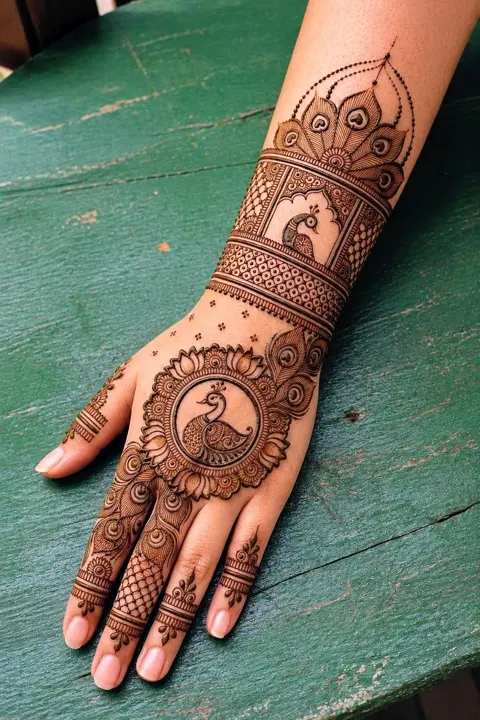 bridal simple flower foot mehndi design
