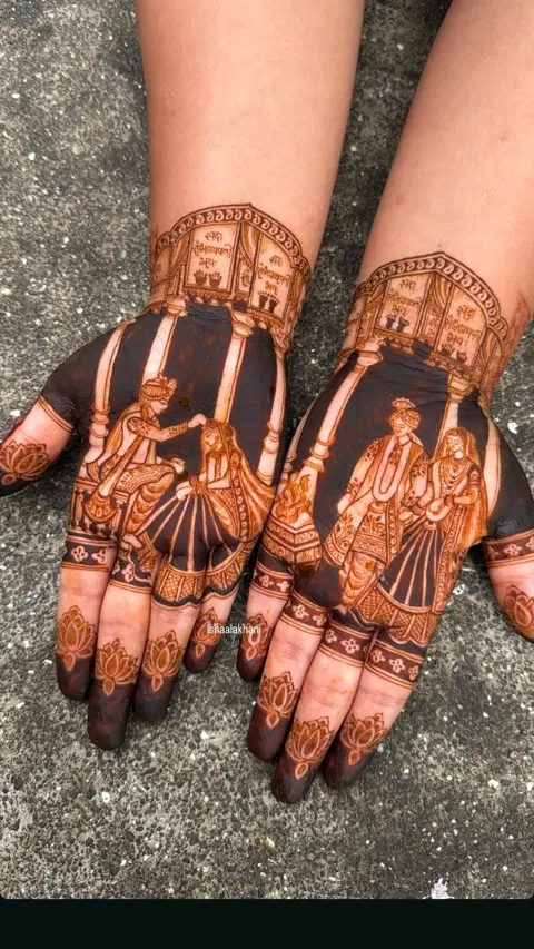 bridal stylish figure foot mehndi design