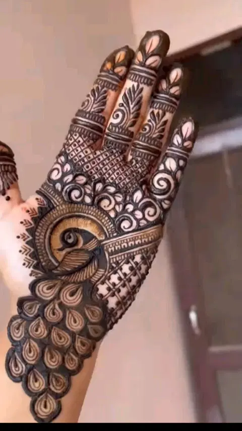arabic bridal deity back hand mehndi design