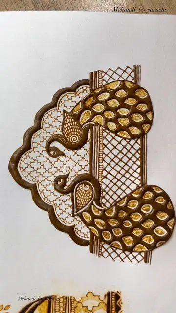 indian royal peacock back hand mehndi design