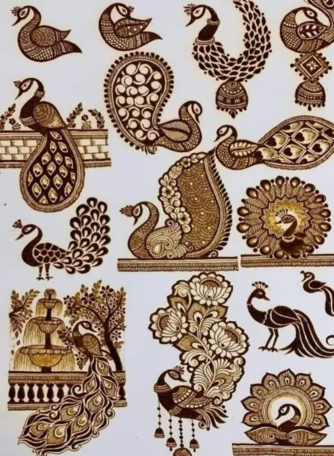 aesthetic royal lotus finger mehndi design