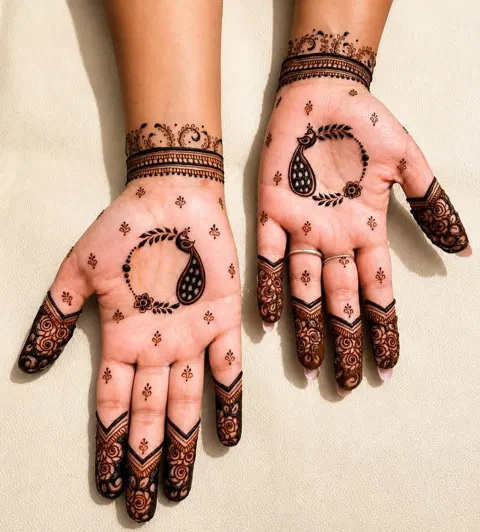 arabic indian figure front hand mehndi design