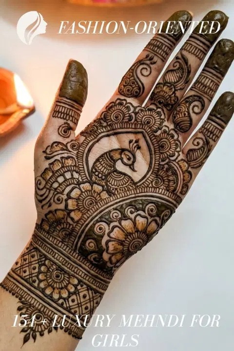 arabic indian peacock front hand mehndi design