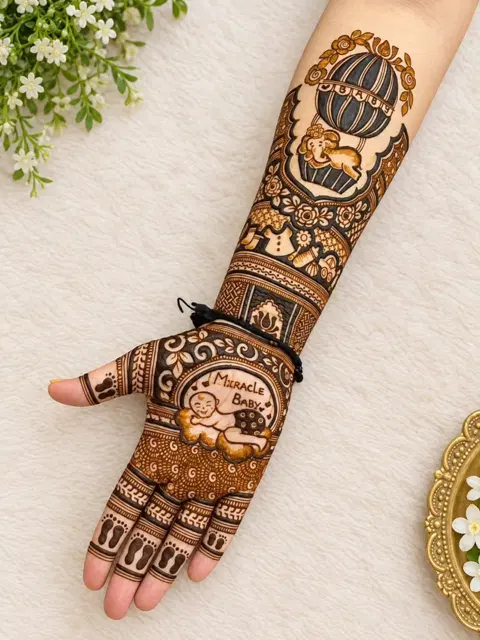 arabic bridal figure full hand mehndi design