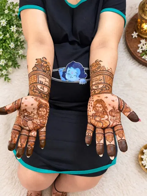 simple jaal front hand mehndi design