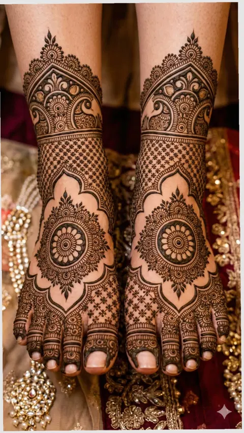 bridal indian back hand mehndi design