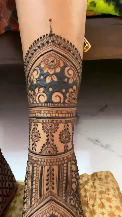 bridal indian foot mehndi design
