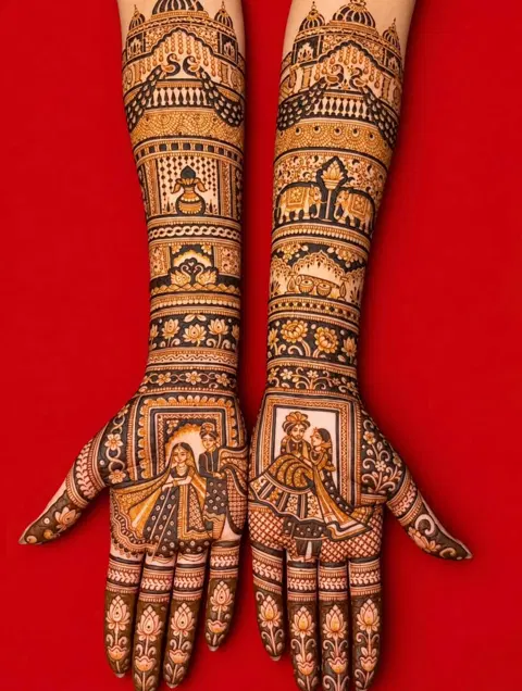 bridal figure full hand mehndi design