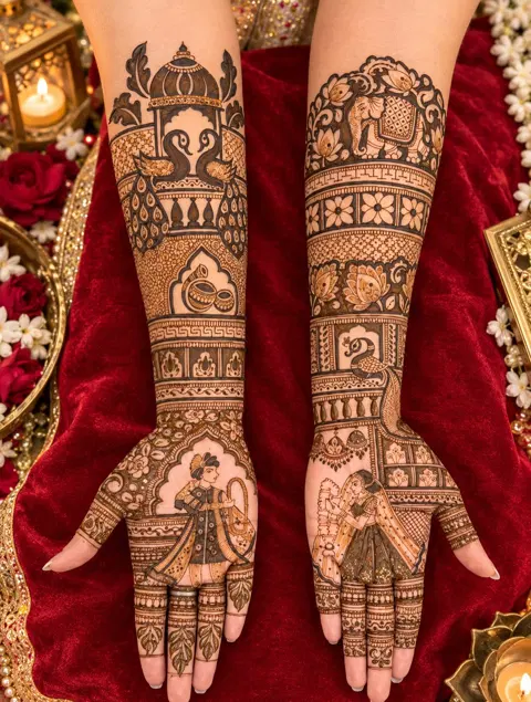 bridal figure foot mehndi design