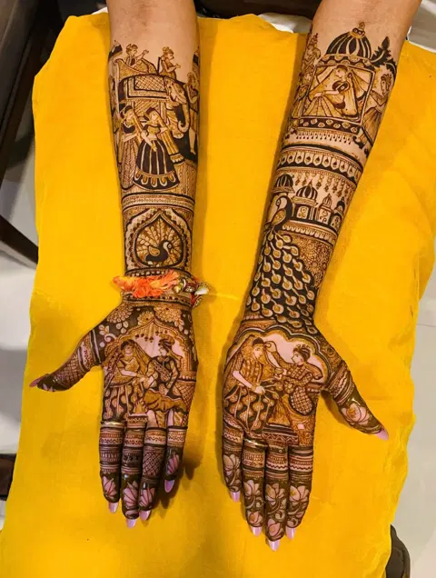 bridal figure full hand mehndi design