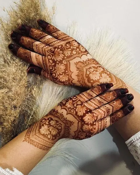 arabic bridal back hand mehndi design