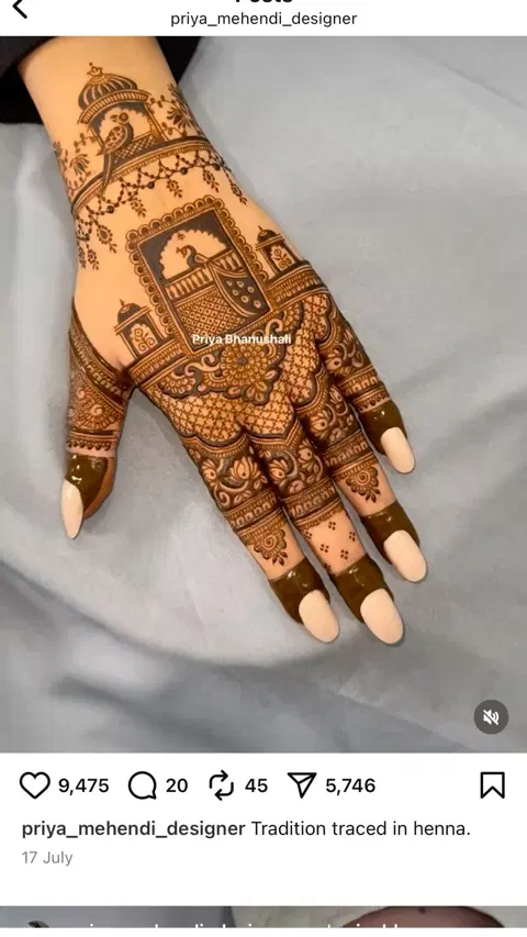 bridal royal back hand mehndi design