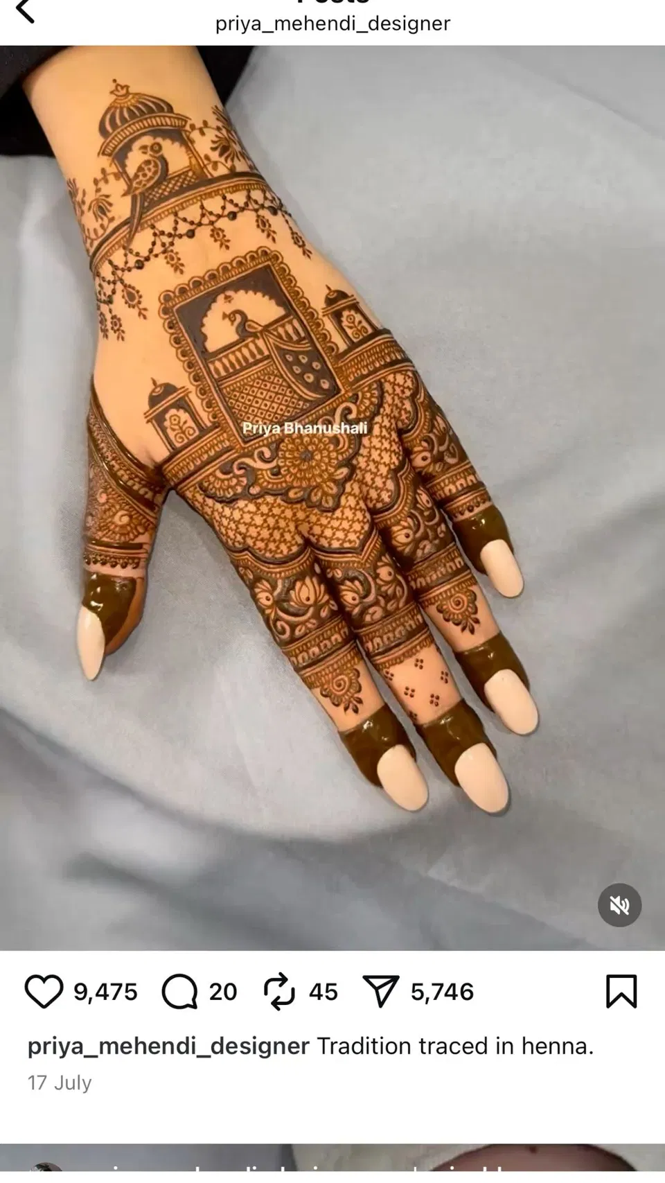 Bridal Royal Back Hand Mehndi Design for Engagement