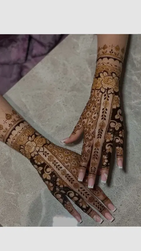 aesthetic bridal jaal back hand mehndi design