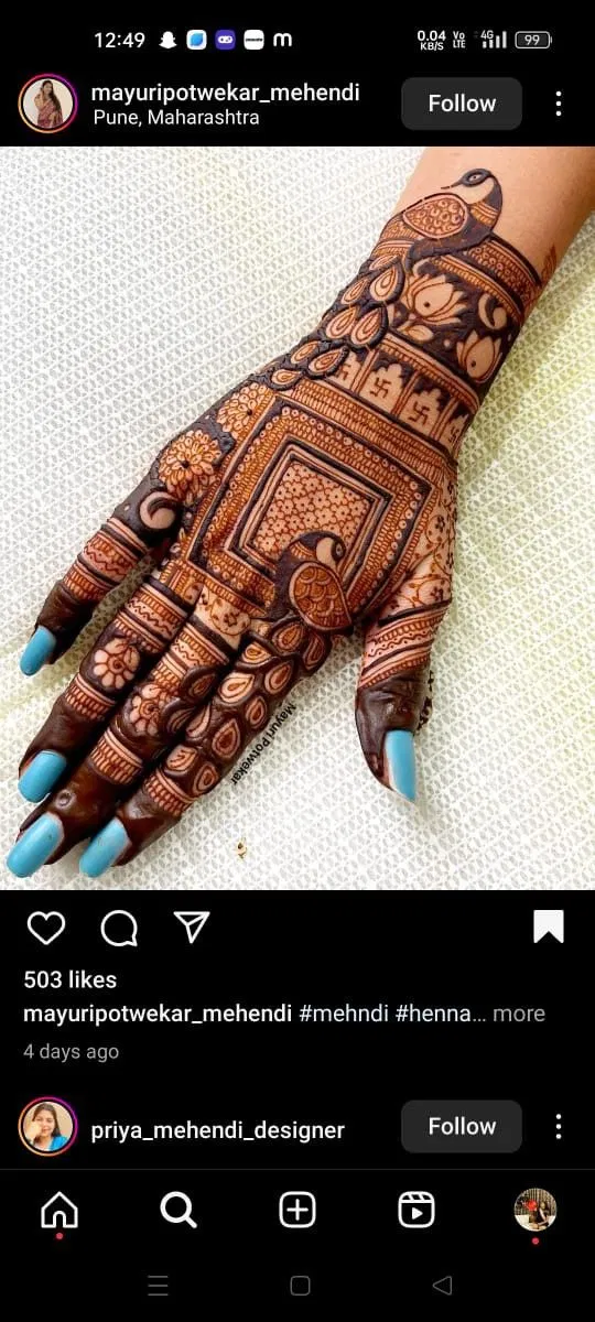 Aesthetic Bridal Back Hand Mehndi Design (9)