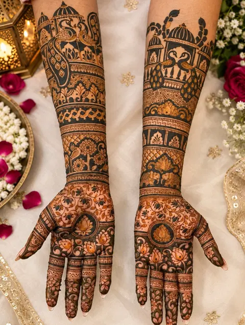 bridal figure full hand mehndi design