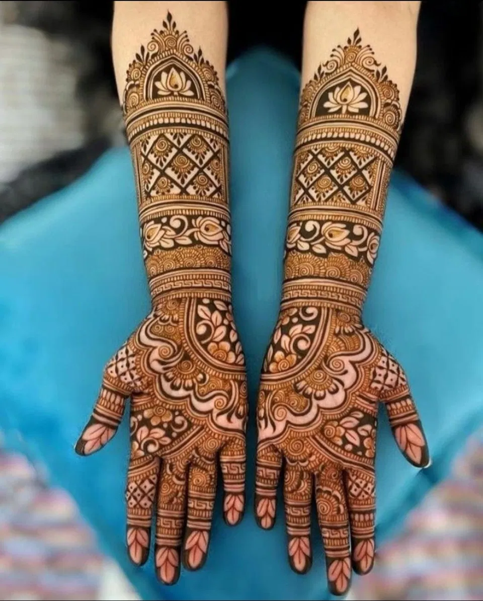 Bridal Front Hand Mehndi Design