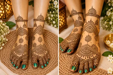 bridal figure back hand mehndi design