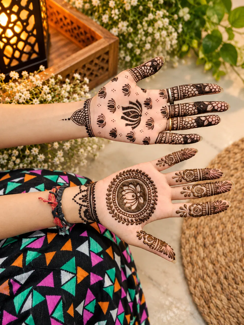 Bridal Front Hand Mehndi Design with Jaal