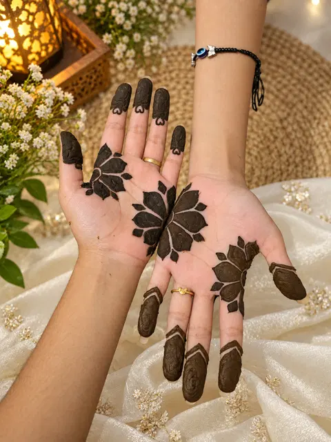 simple flower back hand mehndi design