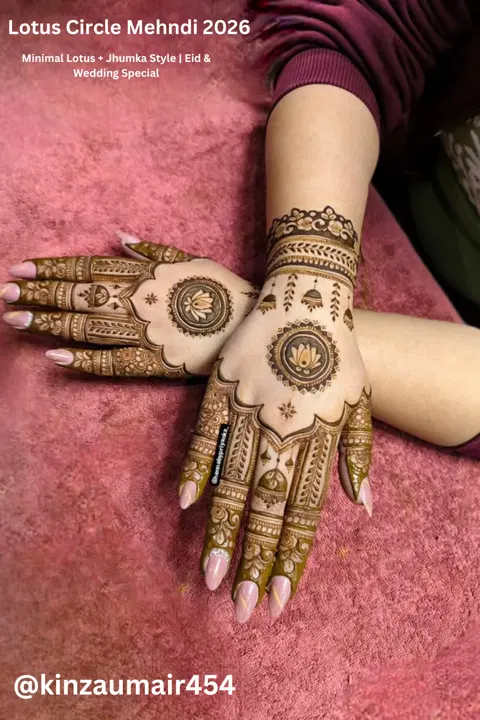 aesthetic minimal circle back hand mehndi design