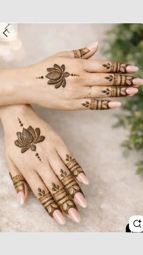 aesthetic simple flower back hand mehndi design