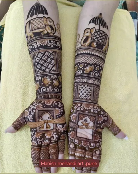 bridal indian figure full hand mehndi design