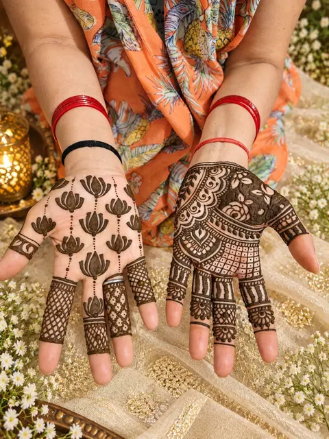 front hand mehndi design