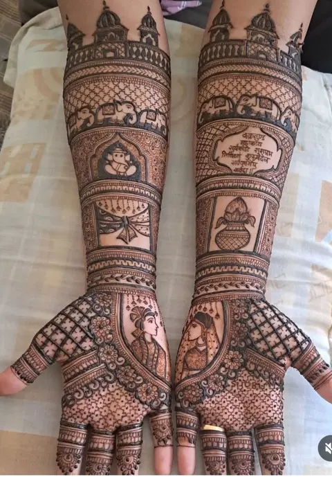 bridal indian figure full hand mehndi design
