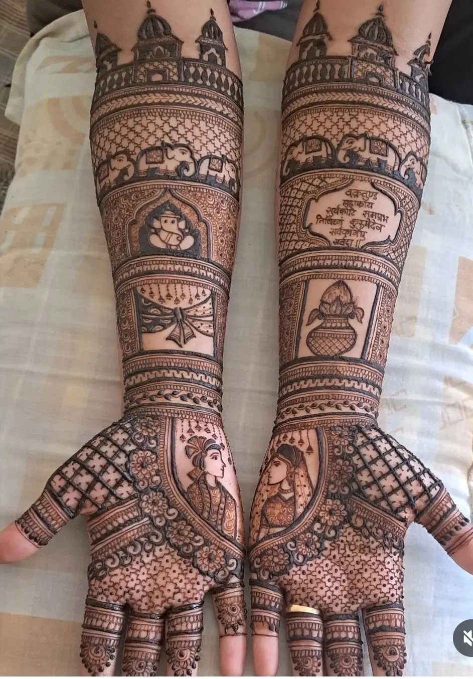 Bridal Indian Full Hand Mehndi Design with Figures (7)