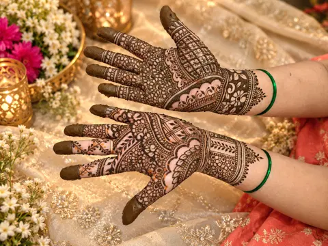 front hand mehndi design