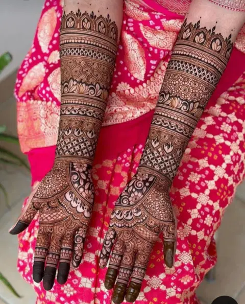 bridal full hand mehndi design