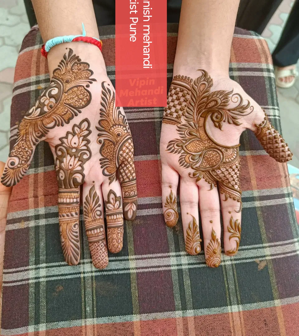 Indo-Arabic Front Hand Mehndi Design with Jaal
