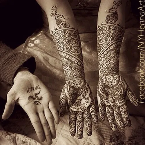 Easy Aesthetic Bridal Full Hand Mehndi Design with Deity and Figures