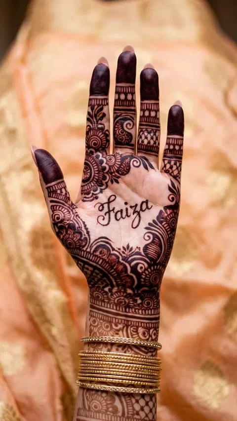arabic stylish circle back hand mehndi design