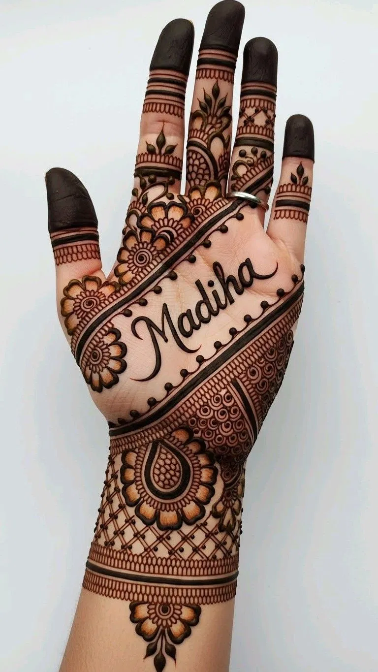 Mehndi Design with Hidden Name