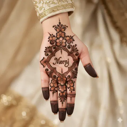 arabic bridal name mehndi design