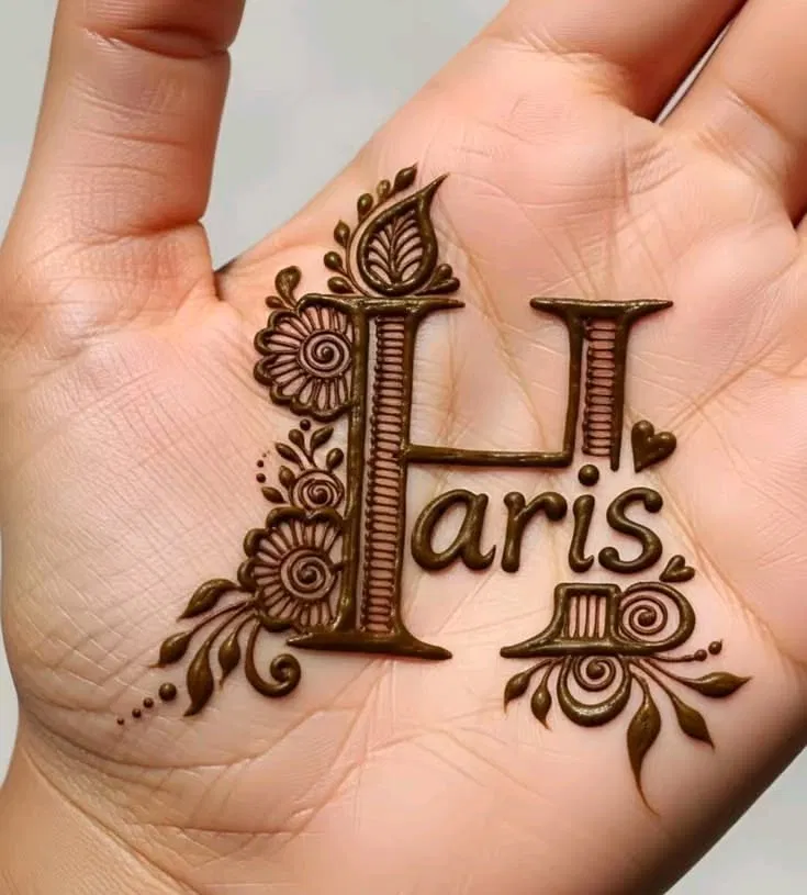 Bridal Stylish Mehndi Design with Jaal and Hidden Name