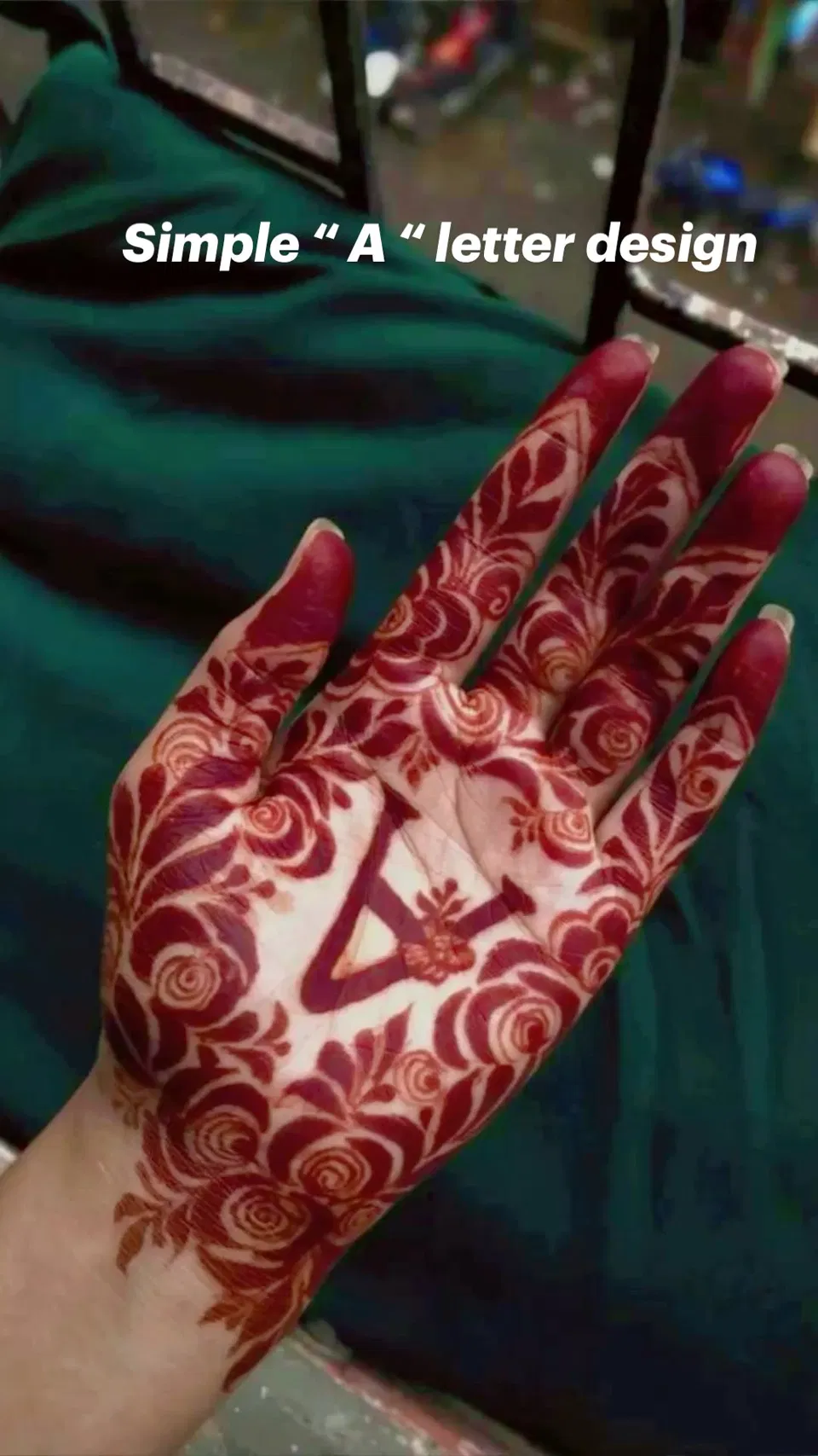 Stylish Finger Mehndi Design with Hidden Name