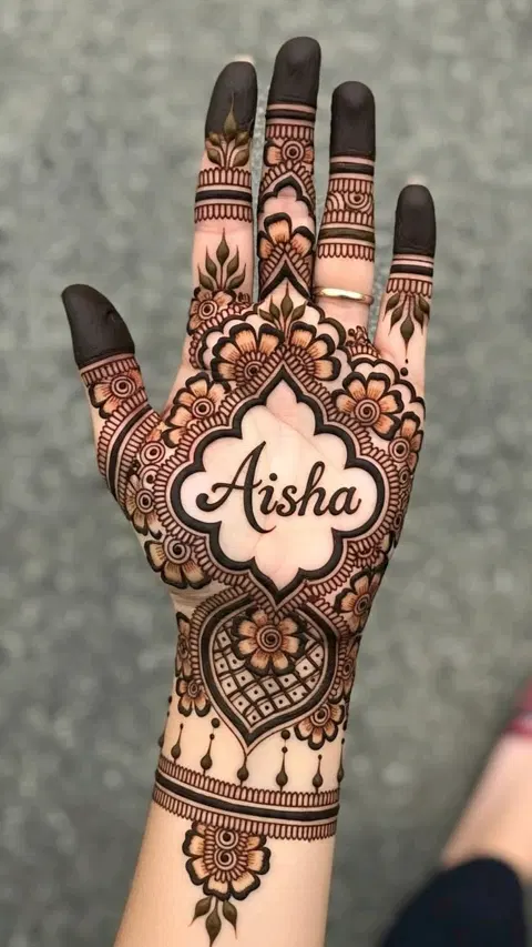 arabic name mehndi design