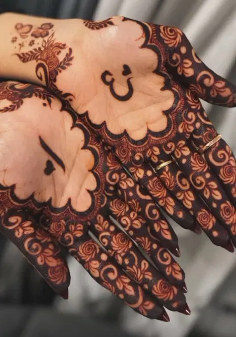 arabic dubai jaal finger mehndi design